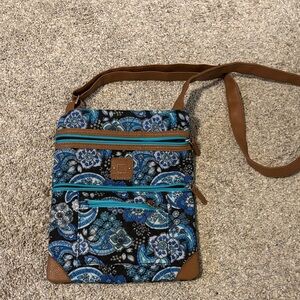 Stone Mountain Stylish Blue and Brown Crossbody Bag